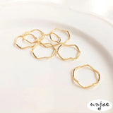 14K Color-Preserving Wave Ring for Women
