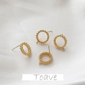 14K Copper and Gold Plated Round Bead Chain Earrings DIY Material