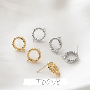 14K Copper and Gold Plated Round Bead Chain Earrings DIY Material