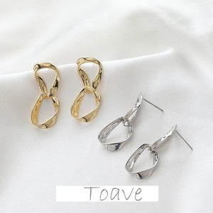 14K Gold-Plated Double-Buckled Earrings