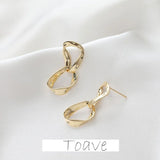 14K Gold-Plated Double-Buckled Earrings