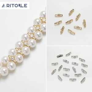 14K Electroplated Zircon Bead Spacer Necklace Bracelet Material