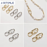 Zircon Link Button Jewelry Set