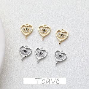 14K Electroplating Love Eyes Double Hanging DIY Jewelry Making Material