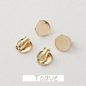 14K Electroplating Ear Clip Round Support Ring DIY Tray Accessory