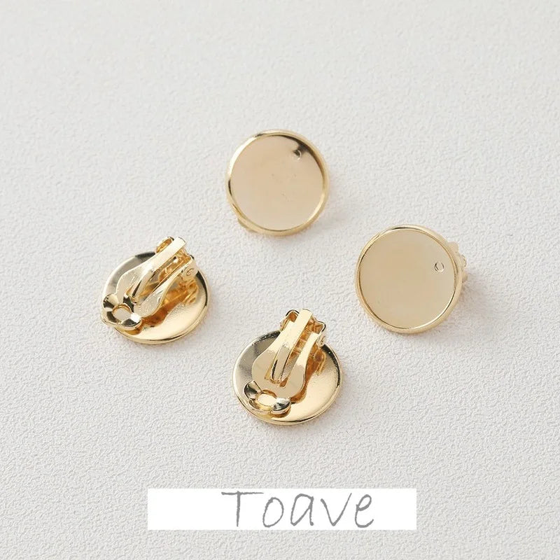14K Electroplating Ear Clip Round Support Ring DIY Tray Accessory