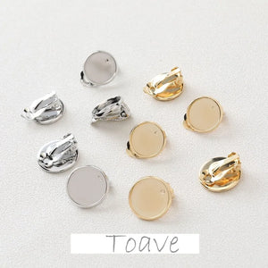14K Electroplating Ear Clip Round Support Ring DIY Tray Accessory