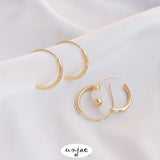 14K C-shaped Beadable Earrings S925 Silver Stud Earrings DIY Accessories