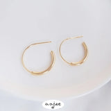 14K C-shaped Beadable Earrings S925 Silver Stud Earrings DIY Accessories