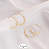 14K C-shaped Beadable Earrings S925 Silver Stud Earrings DIY Accessories