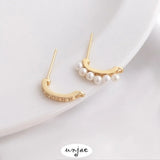 C-shaped 925 Silver Needle Earrings DIY Jewelry Accessories