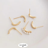 C-shaped 925 Silver Needle Earrings DIY Jewelry Accessories