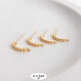 C-shaped 925 Silver Needle Earrings DIY Jewelry Accessories