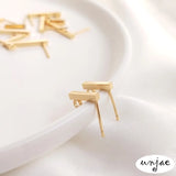 14K T-shaped Earrings Square Thread DIY