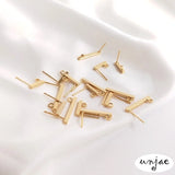 14K T-shaped Earrings Square Thread DIY