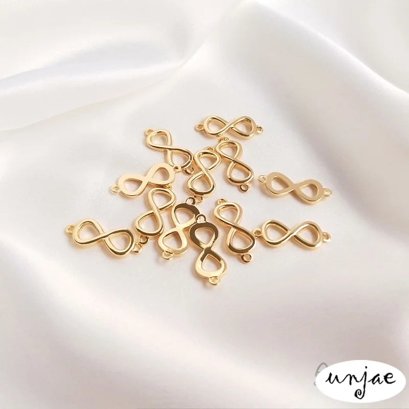 14K Double-Hanging Figure Buckle Infinite Love Bracelet Necklace Pendant