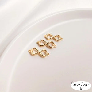 14K Double-Hanging Figure Buckle Infinite Love Bracelet Necklace Pendant