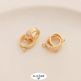 14K Double-Loop Buckle for Necklace, DIY Jewelry Accessory
