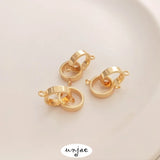 14K Double-Loop Buckle for Necklace, DIY Jewelry Accessory