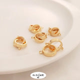14K Double-Loop Buckle for Necklace, DIY Jewelry Accessory