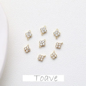 14K Double Hanging Single Hanging Zircon Rhinestone DIY Necklace Earring