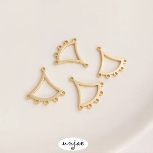 14K Geometric Diamond Tassel Earrings DIY Accessories