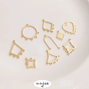 14K Geometric Diamond Tassel Earrings DIY Accessories