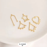 14K Geometric Diamond Tassel Earrings DIY Accessories