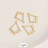 14K Geometric Diamond Tassel Earrings DIY Accessories