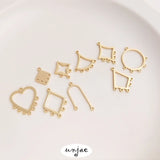 14K Geometric Diamond Tassel Earrings DIY Accessories