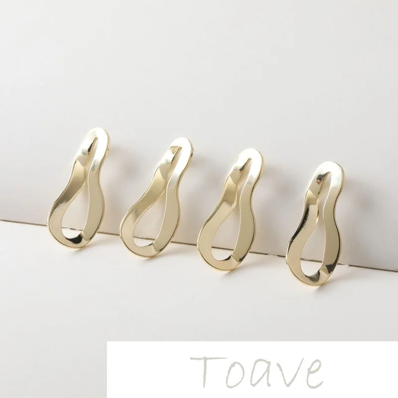 14K Bag Preservation Irregular Shaped Hollow DIY Earrings