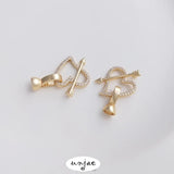 14K Zircon Inlaid Bag Protection Arrow Heart Butterfly Bee DIY Accessory
