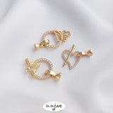 14K Zircon Inlaid Bag Protection Arrow Heart Butterfly Bee DIY Accessory