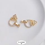 14K Zircon Inlaid Bag Protection Arrow Heart Butterfly Bee DIY Accessory