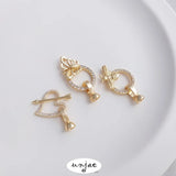 14K Zircon Inlaid Bag Protection Arrow Heart Butterfly Bee DIY Accessory