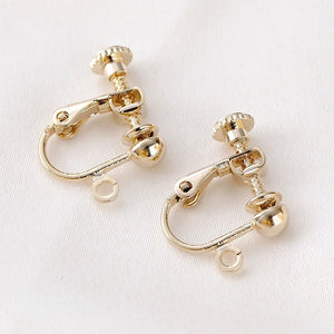 14K Screw Ear Clip Ear Buckle for DIY Earrings - Pair