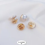 14K Bag Pearl Nail Button Collar Cardigan Shawl Buckle Pin