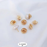 14K Bag Pearl Nail Button Collar Cardigan Shawl Buckle Pin