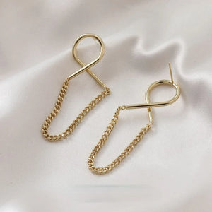 14K Cross Chain Earrings DIY Hand-made Material Accessories