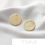 14K Round Palm Disc Tag Earring Necklace DIY Access