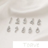 14K Gold-Clad 0-9 Digital Compact Zircon Pendant DIY Bracelet Necklace Earrings