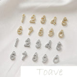 14K Gold-Clad 0-9 Digital Compact Zircon Pendant DIY Bracelet Necklace Earrings