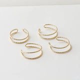 14K Gold-Clad Flower Open Ring Copper Plated DIY Material