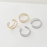 14K Gold-Clad Flower Open Ring Copper Plated DIY Material