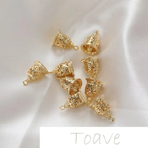14K Gold-Clad Bell Pendant Earring Accessories