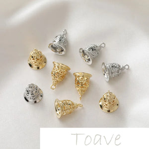 14K Gold-Clad Bell Pendant Earring Accessories