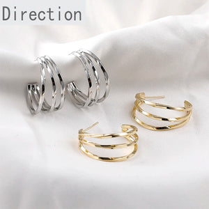 14K Clad Copper Plated Silver Pin Earrings