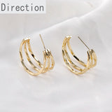 14K Clad Copper Plated Silver Pin Earrings