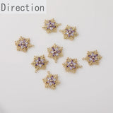 14K clad copper diamond snowflake Zircon Pendant for DIY Earrings Necklace
