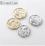 14K clad copper plated double face coin Tag Pendant DIY jewelry